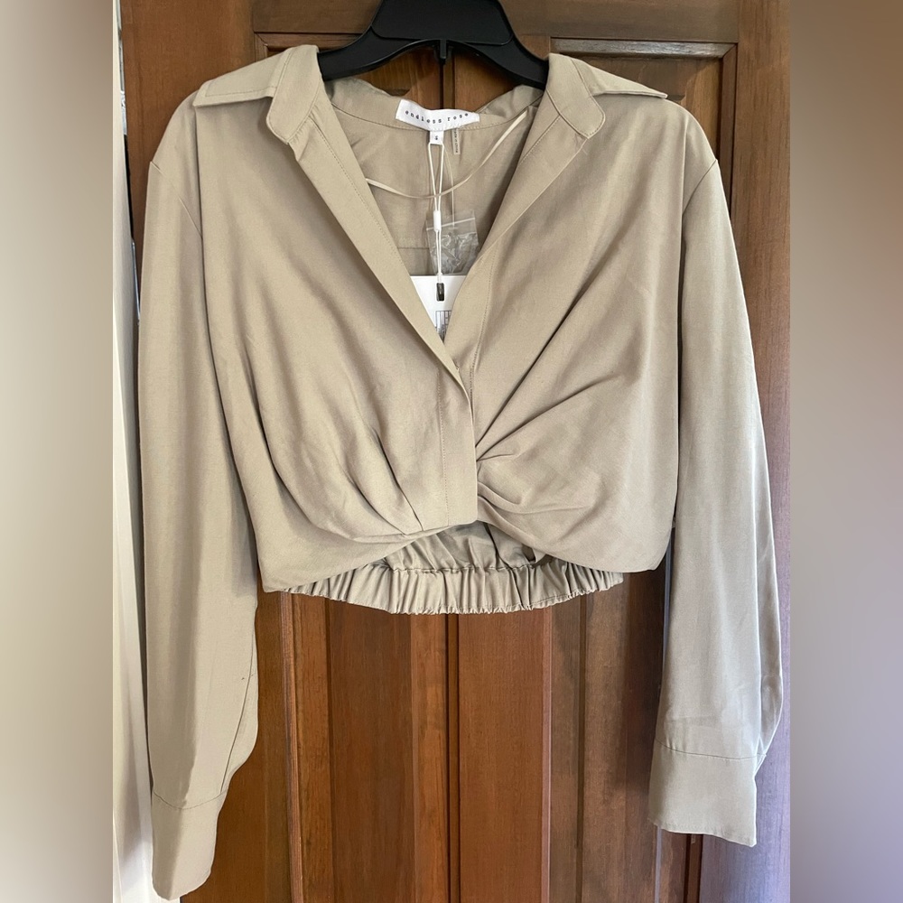Taupe Crop Top